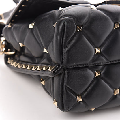 Valentino Garavani Lambskin VLTN Print Candystud Top Handle Bag Black 13 of 14