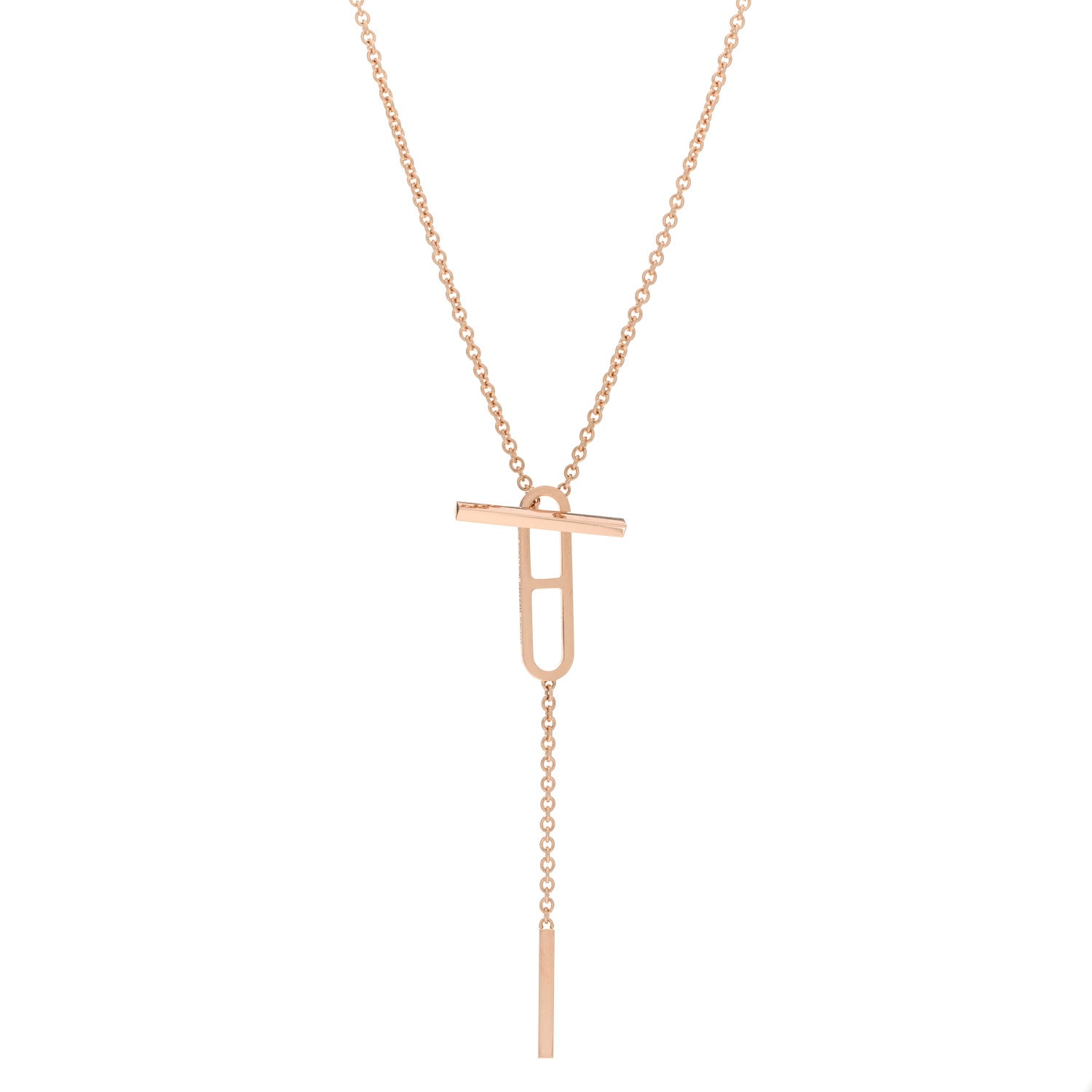 Hermes 18K Rose Gold PM Ever Chaine D'Ancre Necklace SH 1 of 5