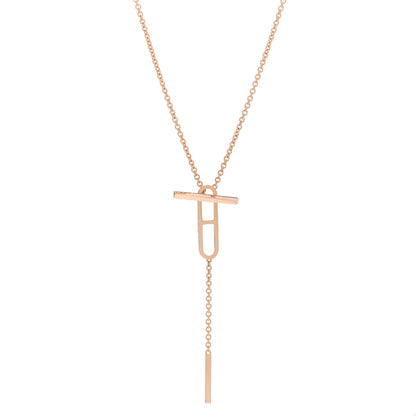 Hermes 18K Rose Gold PM Ever Chaine D'Ancre Necklace SH 1 of 5