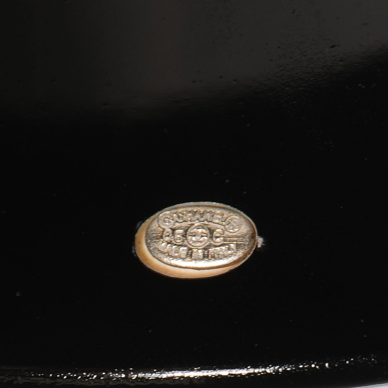 Chanel Resin Laser Etched Floral Bangle Black Cream 5 of 5