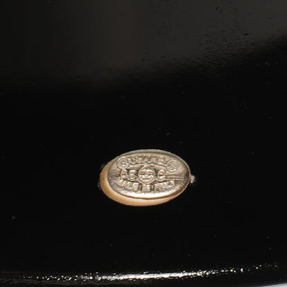 Chanel Resin Laser Etched Floral Bangle Black Cream 5 of 5