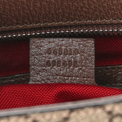 Gucci GG Supreme Monogram Textured Dollar Calfskin Small Detail Tote Beige Ebony New Acero 7 of 16