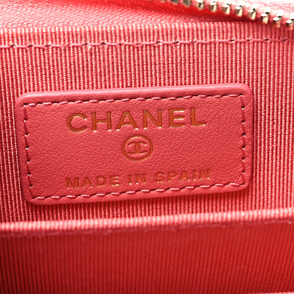 Chanel Caviar Quilted Zip Coin Purse Pink 6 of 9
