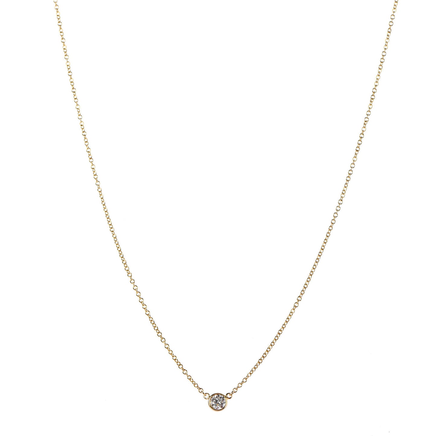 18K Yellow Gold Diamond .17ct Elsa Peretti Diamonds by the Yard Pendant Necklace