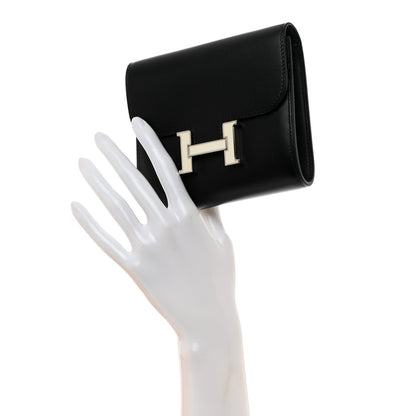 Hermes Allegro Constance Compact Passant Glow Wallet Black 2 of 10