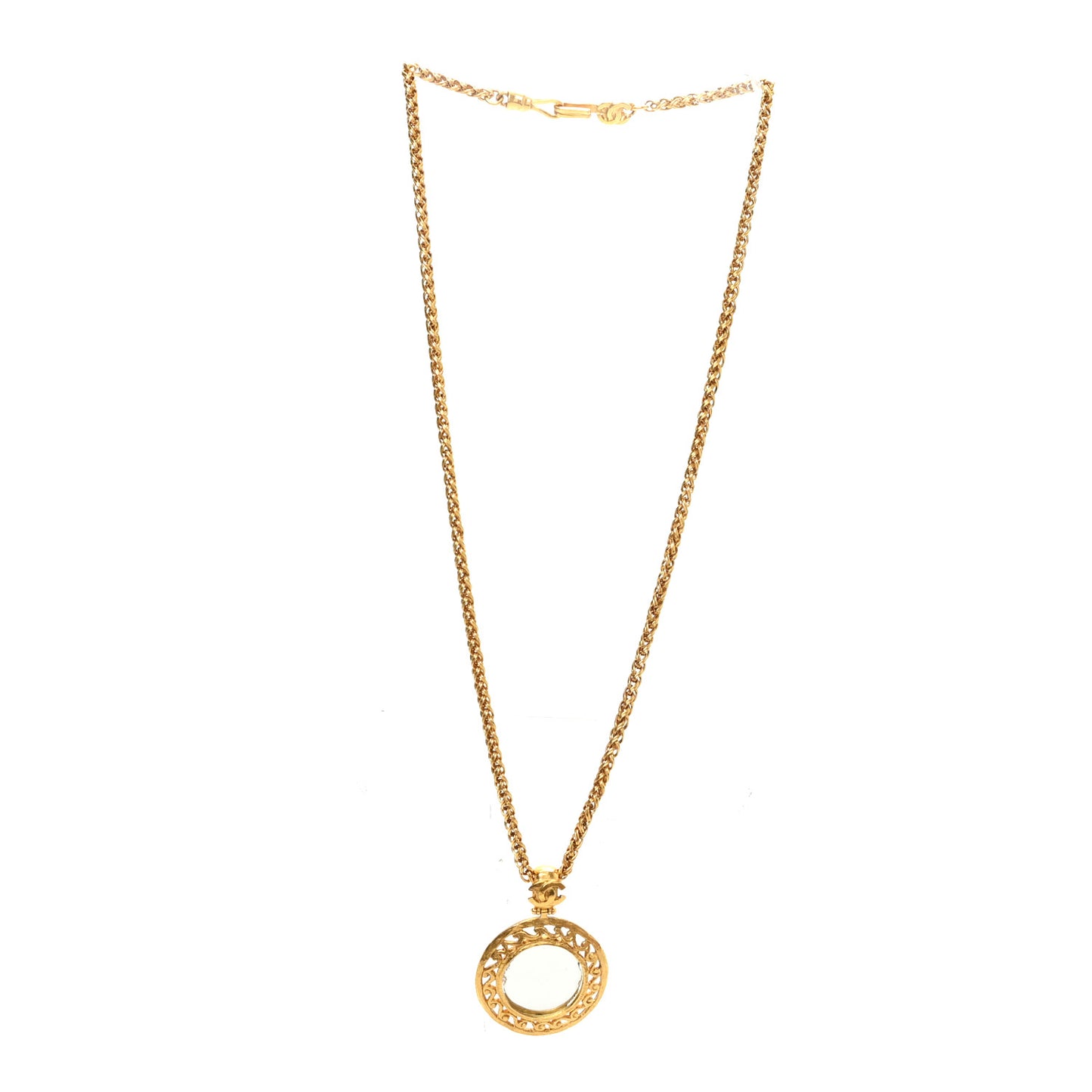 Metal Mirror Necklace Gold