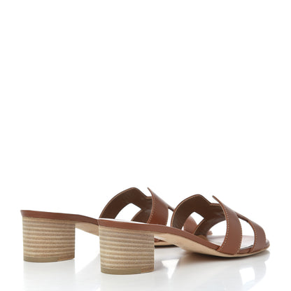 Hermes Calfskin Oasis Sandals 37.5 Gold 4 of 11