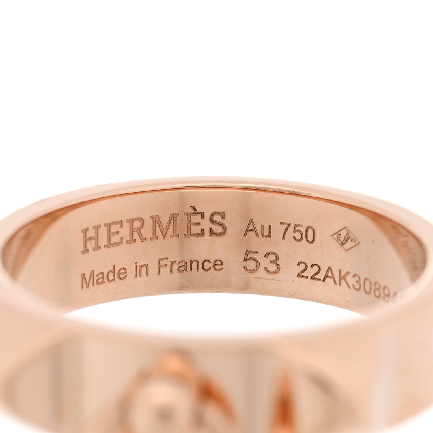 Hermes 18K Rose Gold PM Collier De Chien Ring 53 6.5 4 of 5