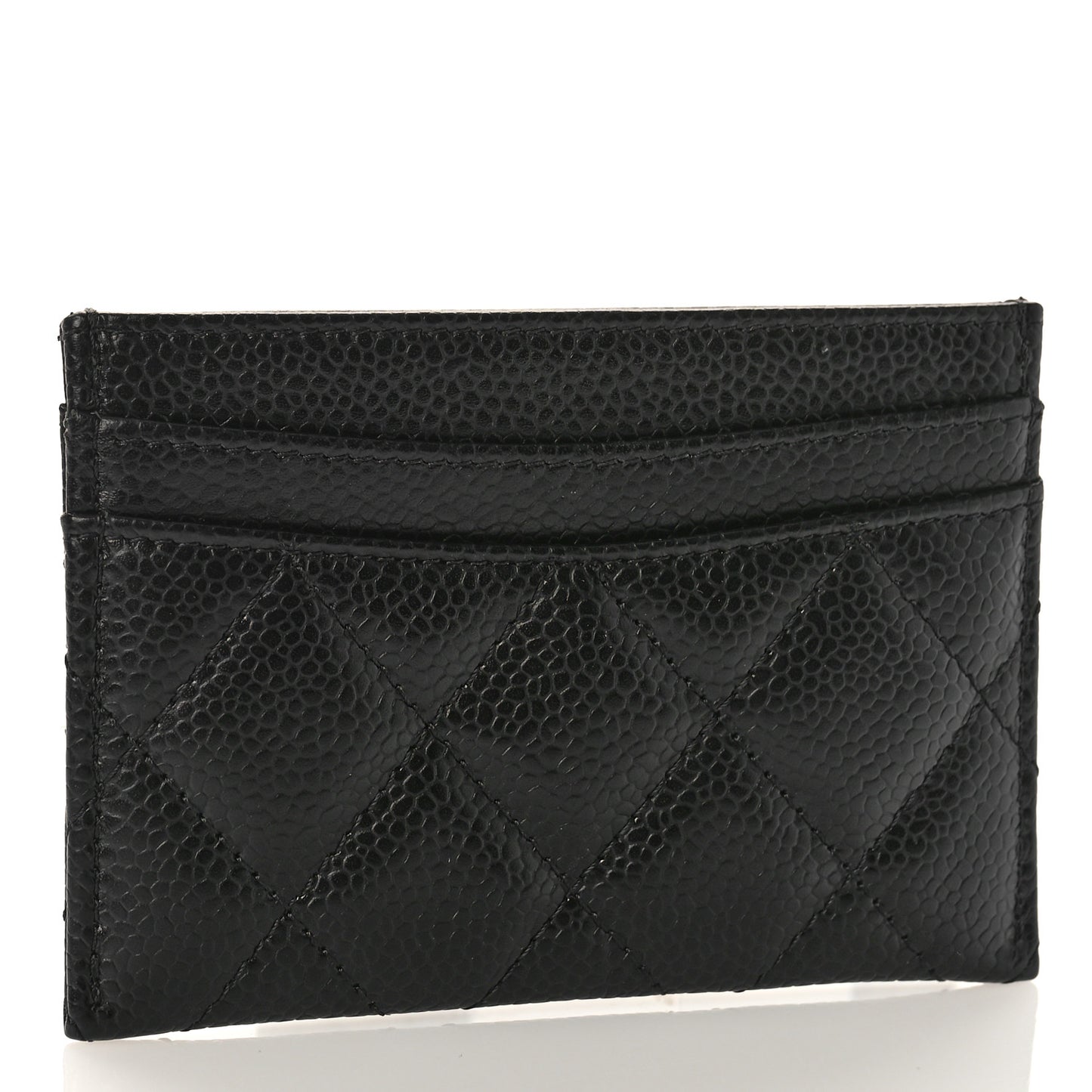 Caviar Quilted Card Holder Black