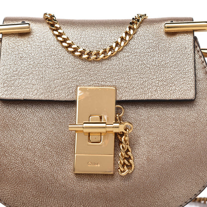 Chloe Metallic Grained Goatskin Nano Drew Shoulder Bag Abstract Gold 9 of 9