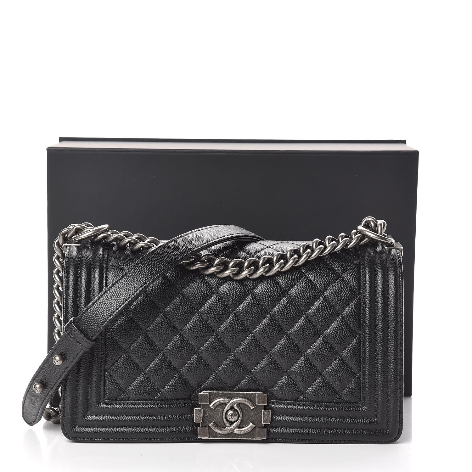 Chanel Caviar Quilted Medium Boy Flap Black 13 of 13