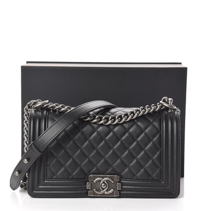 Chanel Caviar Quilted Medium Boy Flap Black 13 of 13