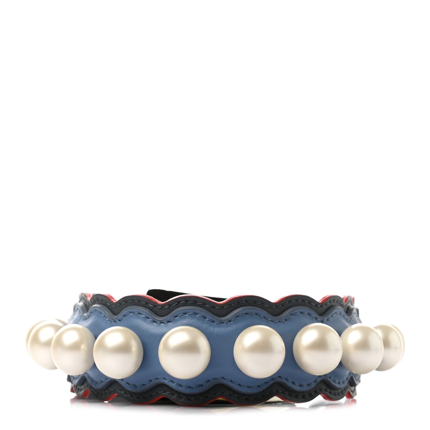 Calfskin Pearl Embellished Mini Strap You Tempesta Papaya Sky