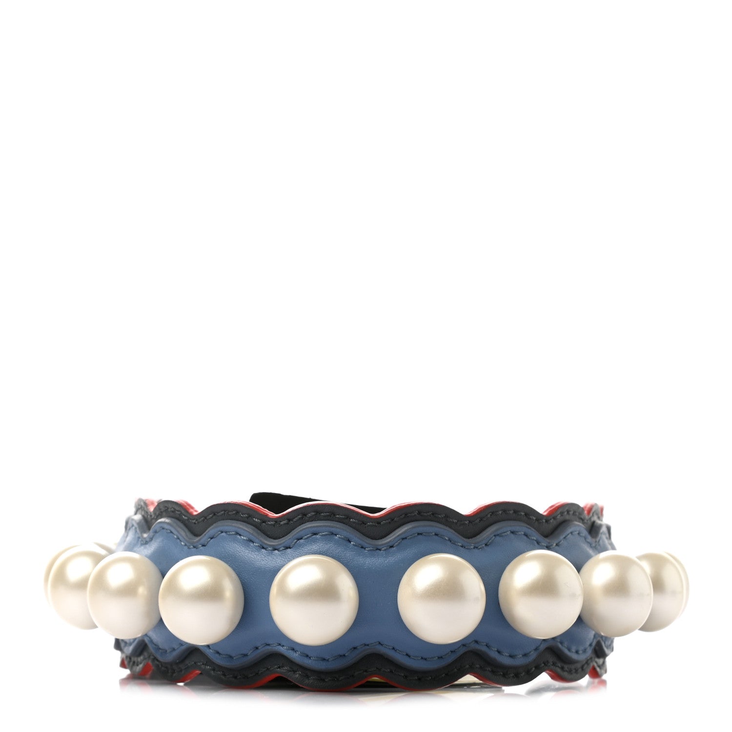Fendi Calfskin Pearl Embellished Mini Strap You Tempesta Papaya Sky 1 of 4