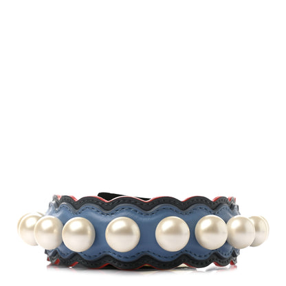 Fendi Calfskin Pearl Embellished Mini Strap You Tempesta Papaya Sky 1 of 4