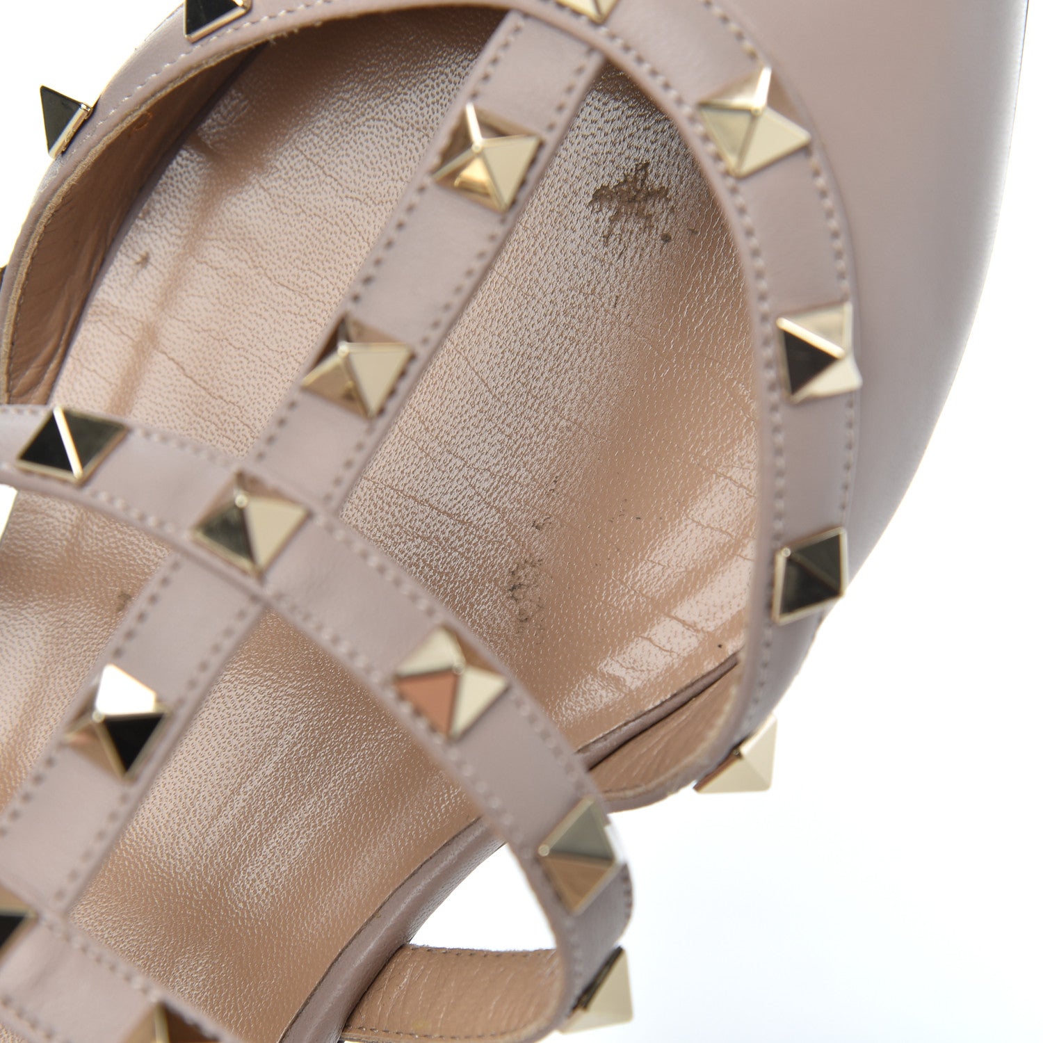 Valentino Garavani Nappa Rockstud Flat Cage Mules 39 Poudre 19 of 22