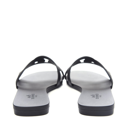 Hermes Rubber Aloha Sandals 37 Black 7 of 11