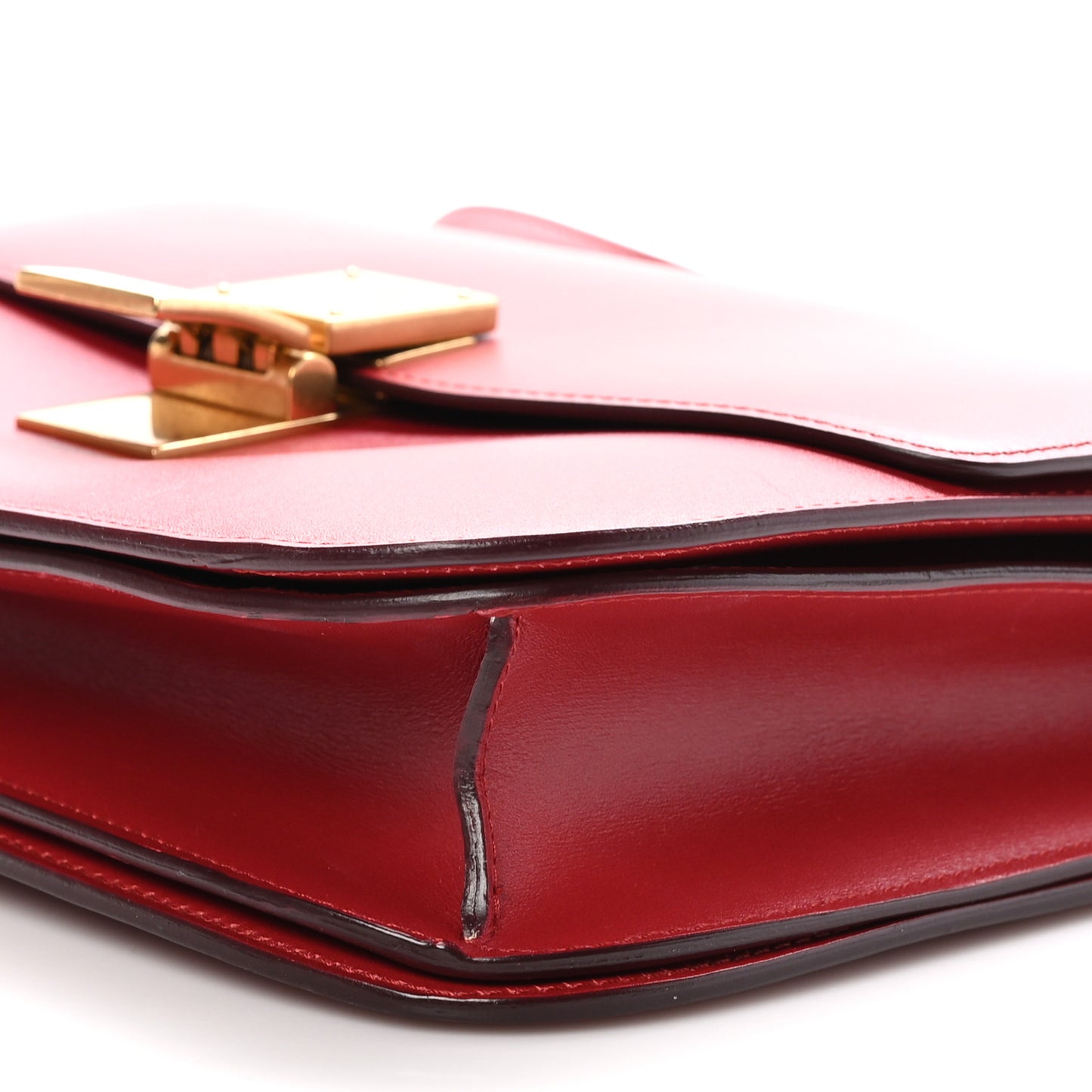 Box Calfskin Medium Classic Box Flap Bag Dark Brick