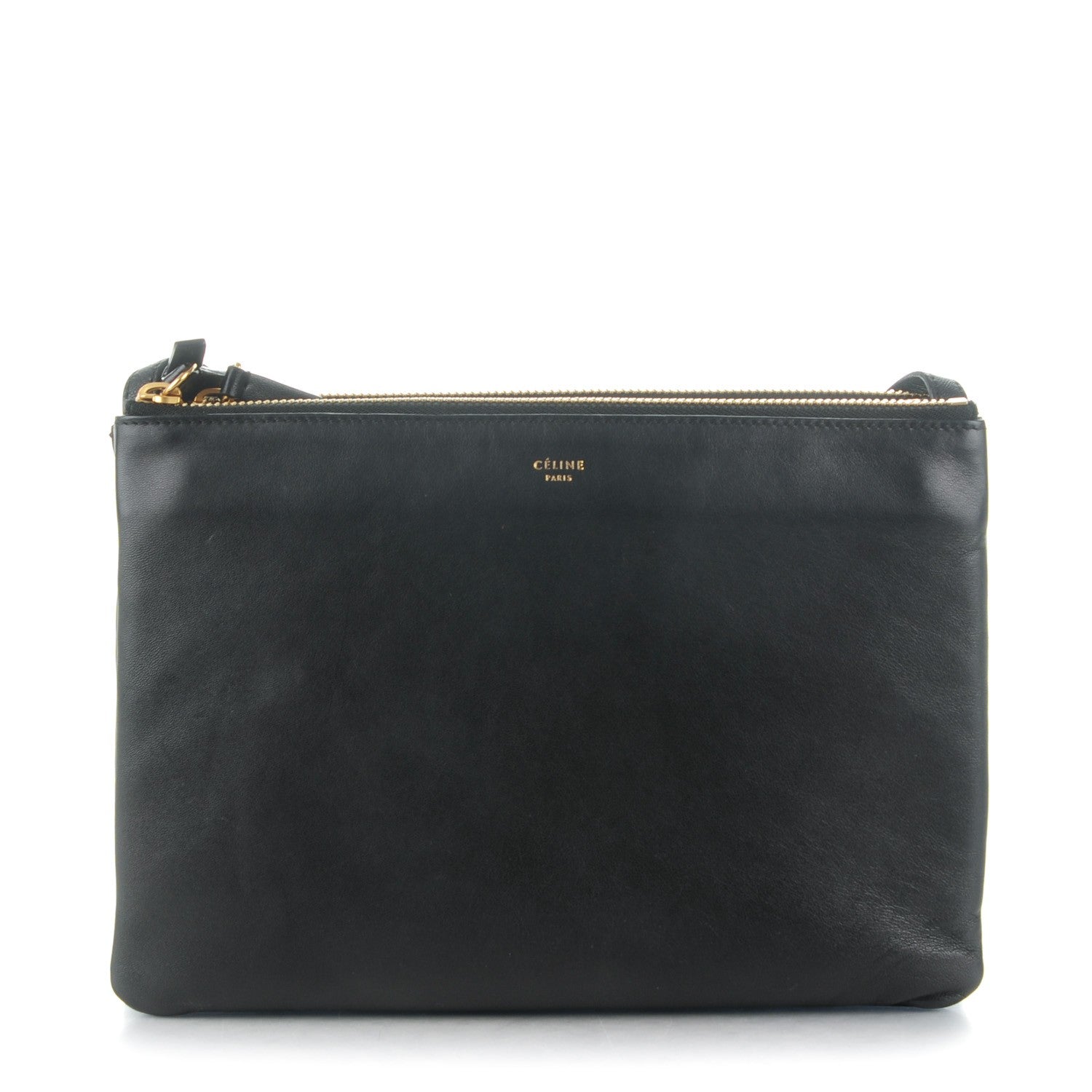 Celine Lambskin Large Trio Crossbody Bag Black 1 of 8