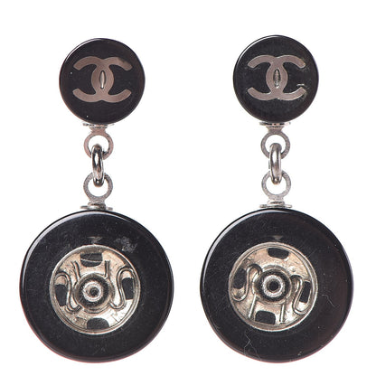 Chanel Resin CC Drop Earrings Black 1 of 4
