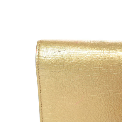Saint Laurent Metallic Calfskin Monogram Cassandre Clutch Gold 12 of 14
