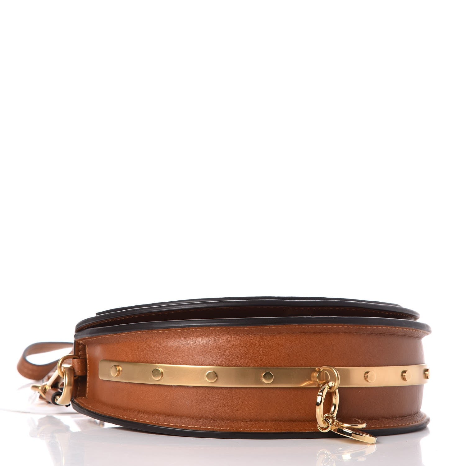Chloe Calfskin Small Nile Bracelet Minaudiere Bag Caramel 4 of 9