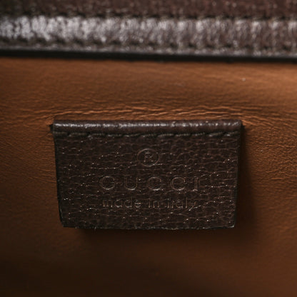 Gucci Monogram Jumbo GG Textured Dollar Calfskin Mini Diana Tote Bag Camel Ebony New Acero 6 of 10
