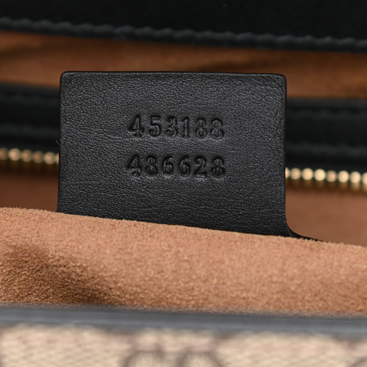 Gucci GG Supreme Monogram Calfskin Small Padlock Top Handle Bag Beige Black Cuir 7 of 10