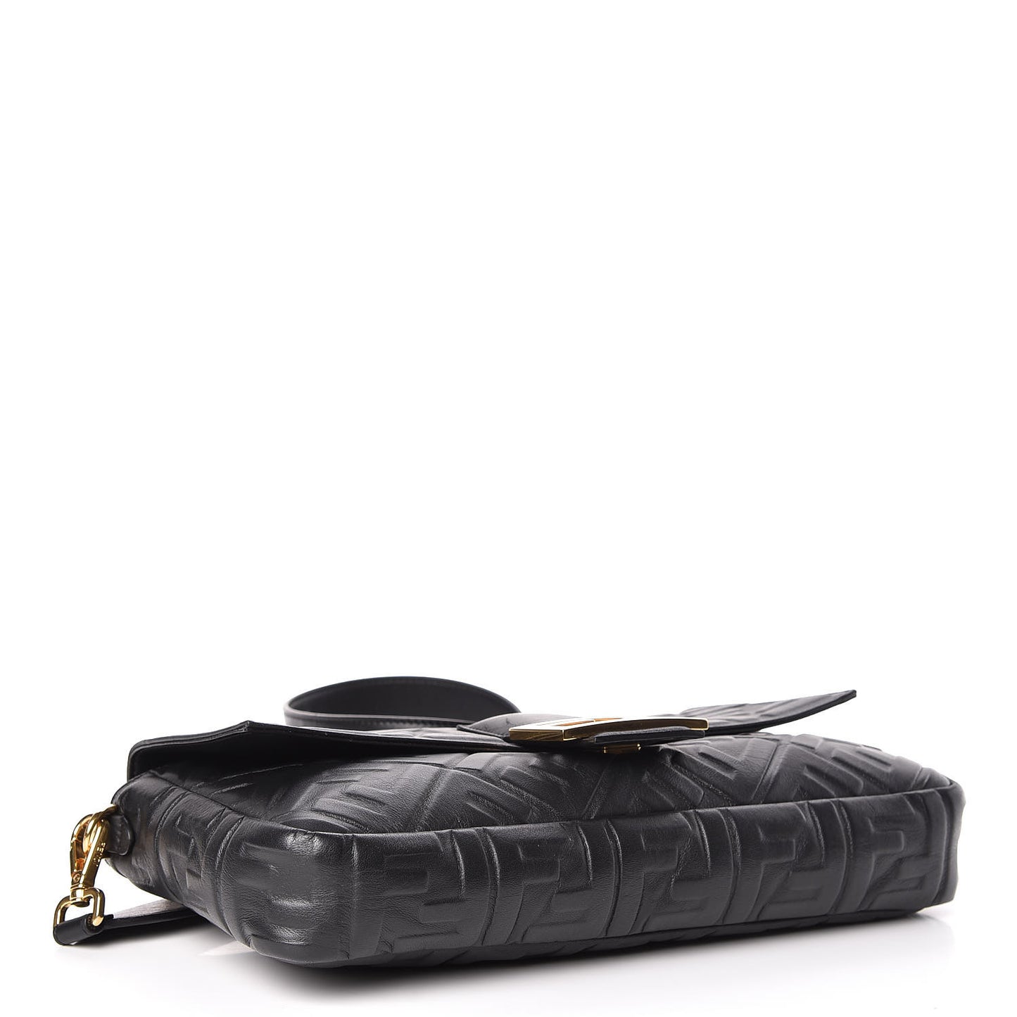 Nappa FF 1974 Embossed Large Baguette Black