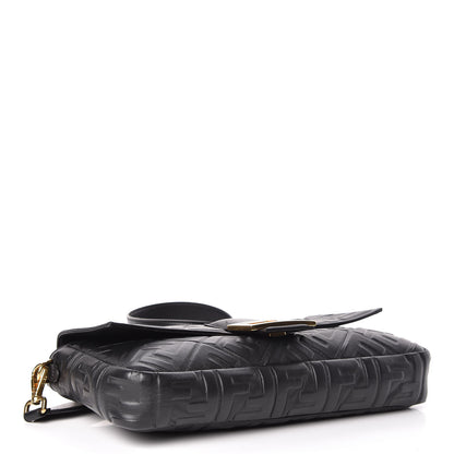 Fendi Nappa FF 1974 Embossed Large Baguette Black 4 of 10