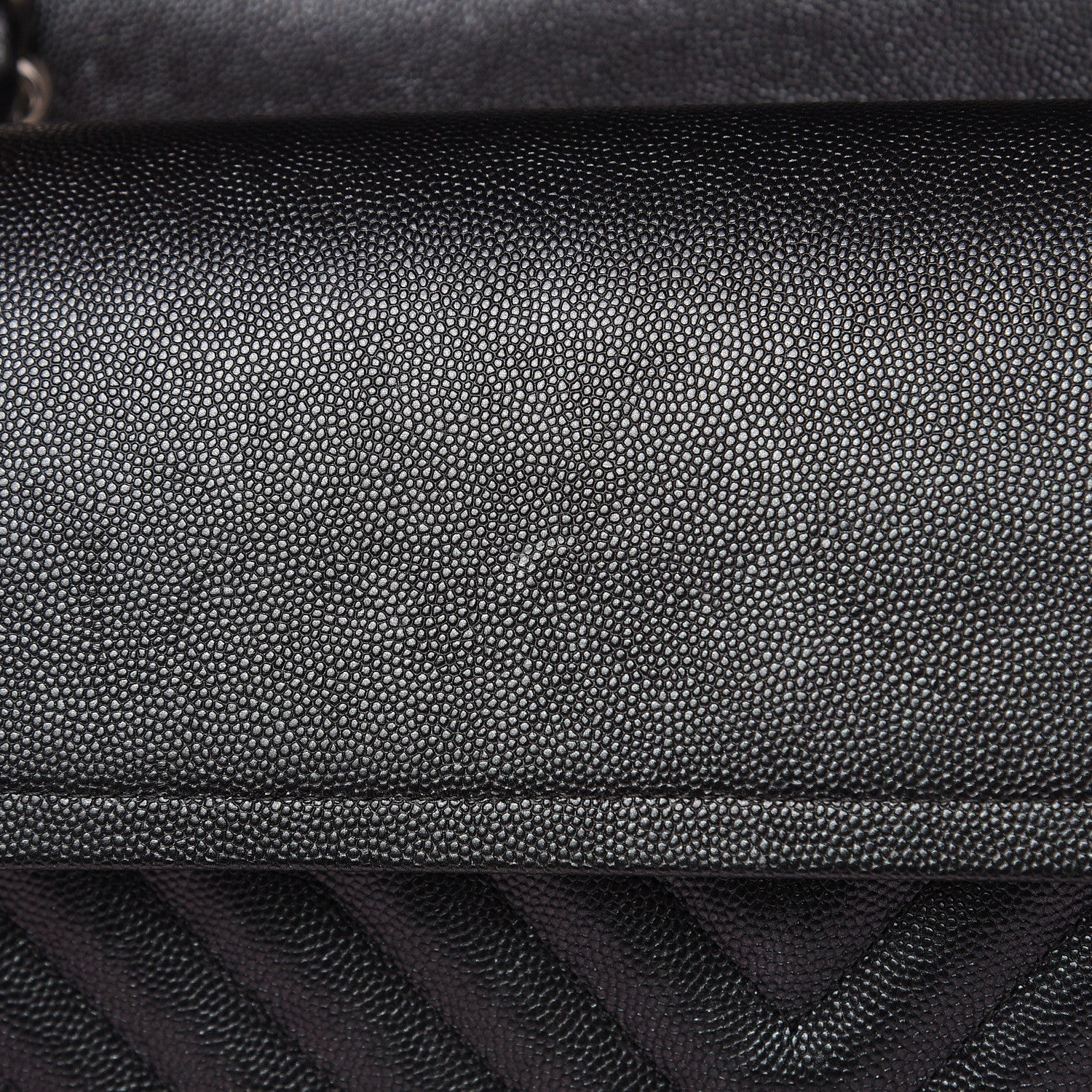 Chanel Iridescent Caviar Chevron Quilted Jumbo Double Flap Black 11 of 12