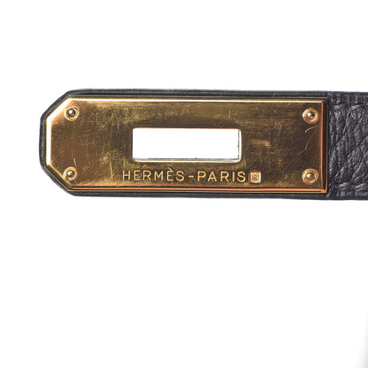 Hermes Taurillon Clemence Birkin 35 Bleu Indigo 18 of 36