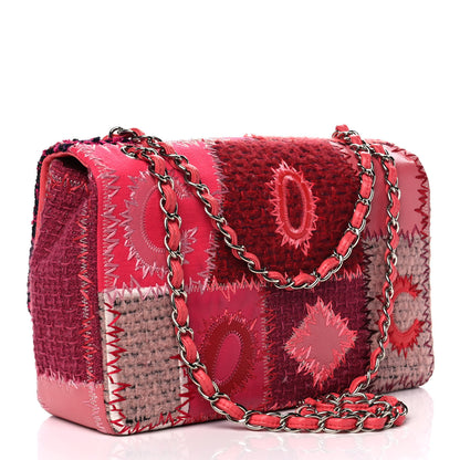 Chanel Tweed Patchwork Jumbo Single Flap Pink 3 of 12