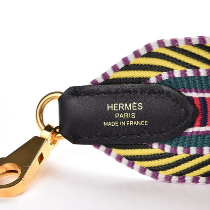 Hermes Toile Swift 50mm Sangle Cavale Shoulder Strap Multicolor Noir 5 of 7