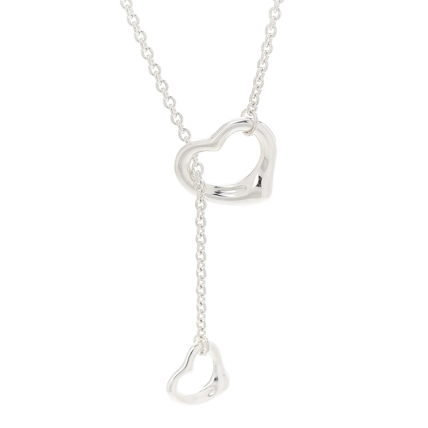 Sterling Silver Elsa Peretti Open Heart Lariat Necklace