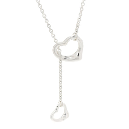 Tiffany Sterling Silver Elsa Peretti Open Heart Lariat Necklace 4 of 6