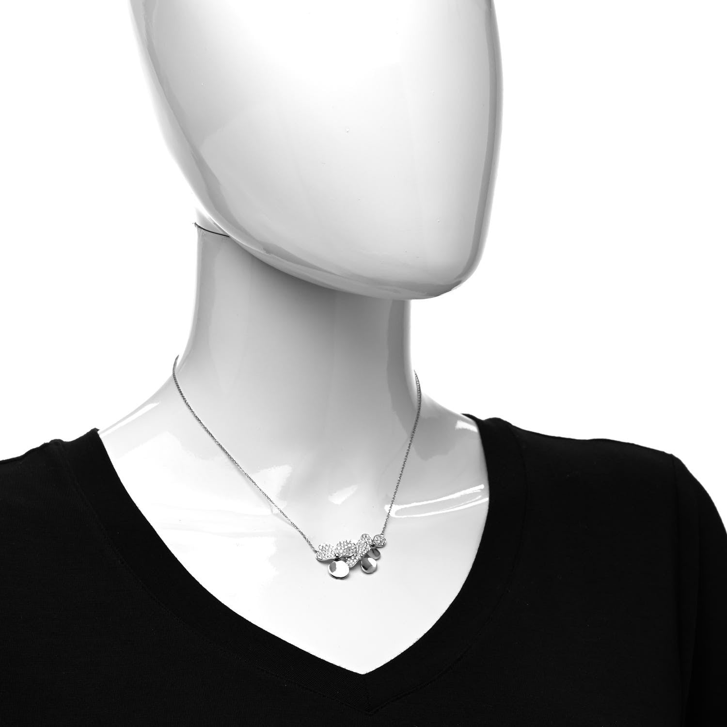 Tiffany Platinum Diamond Mini Paper Flowers Cluster Pendant Necklace 2 of 5