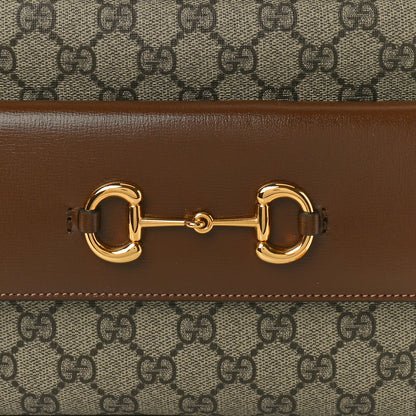 Gucci GG Supreme Monogram Small Horsebit 1955 Shoulder Bag Beige Brown Sugar 8 of 10