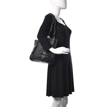 Chanel Aged Calfskin Vintage Ligne Lady Braid Tote Black 2 of 12
