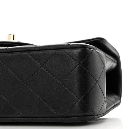 Chanel Lambskin Quilted Mini Top Handle Rectangular Flap Black 10 of 10