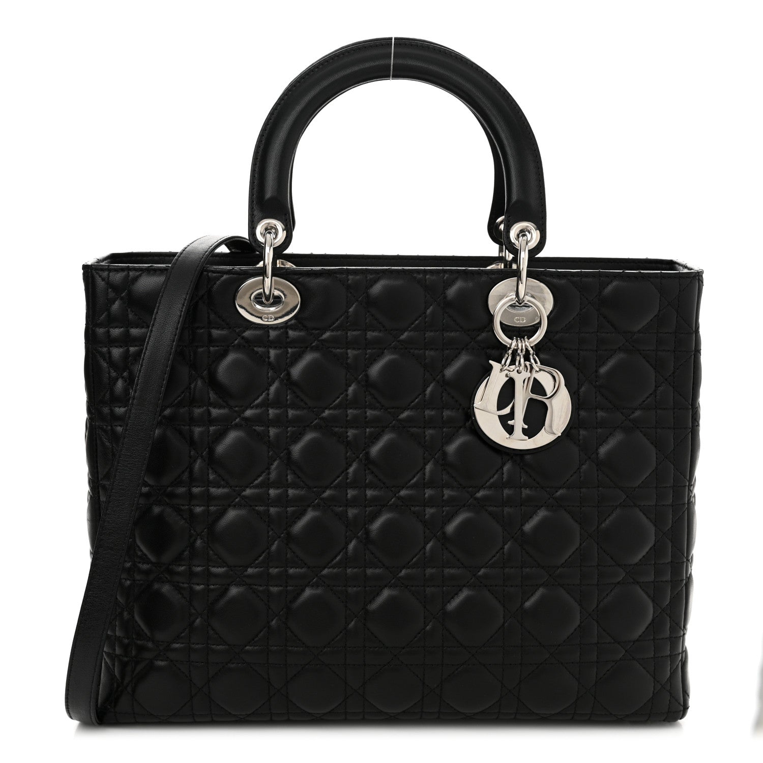 Christian Dior Lambskin Cannage Large Lady Dior Black 1 of 11