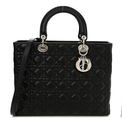 Christian Dior Lambskin Cannage Large Lady Dior Black 1 of 11