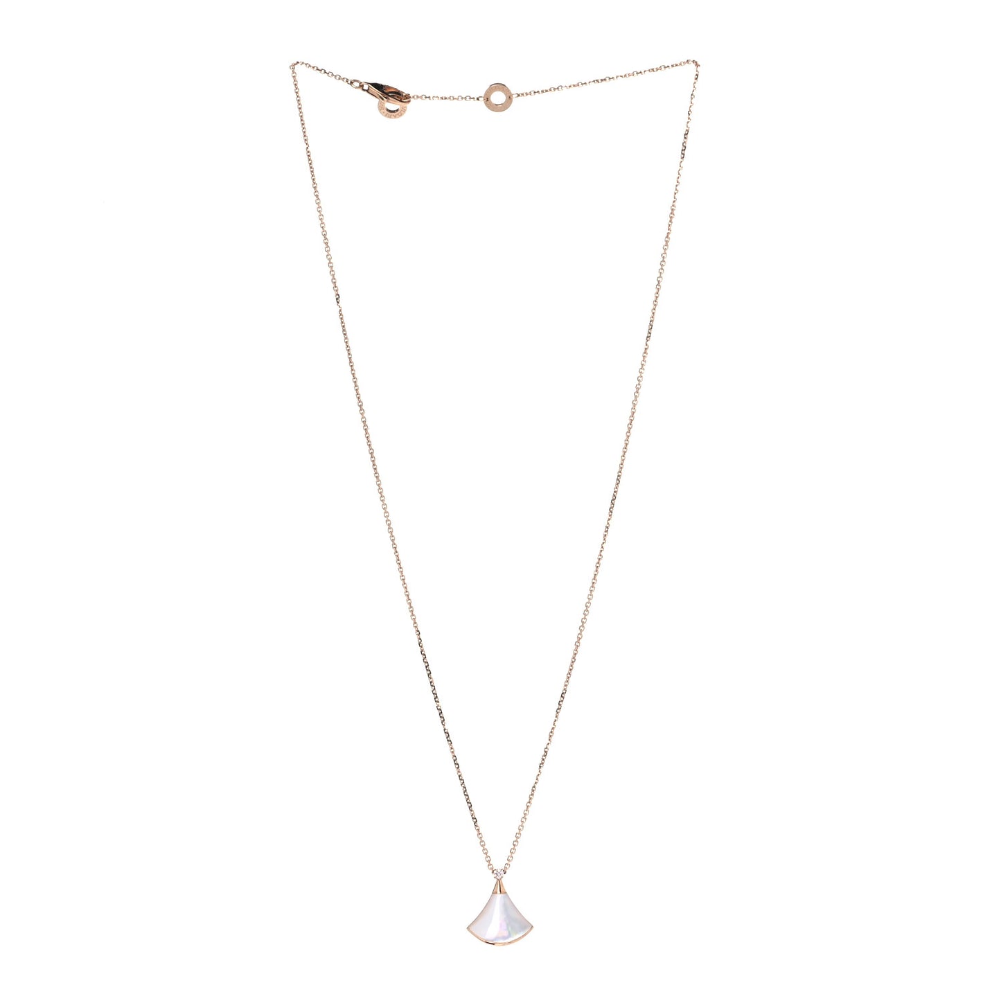 18K Rose Gold Diamond Mother of Pearl Small Divas' Dream Pendant Necklace