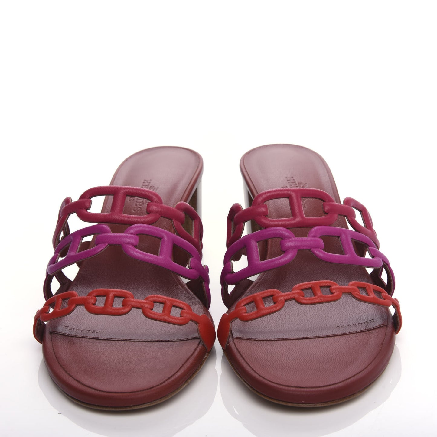 Nappa Tandem Sandals 36 Rouge Azalee