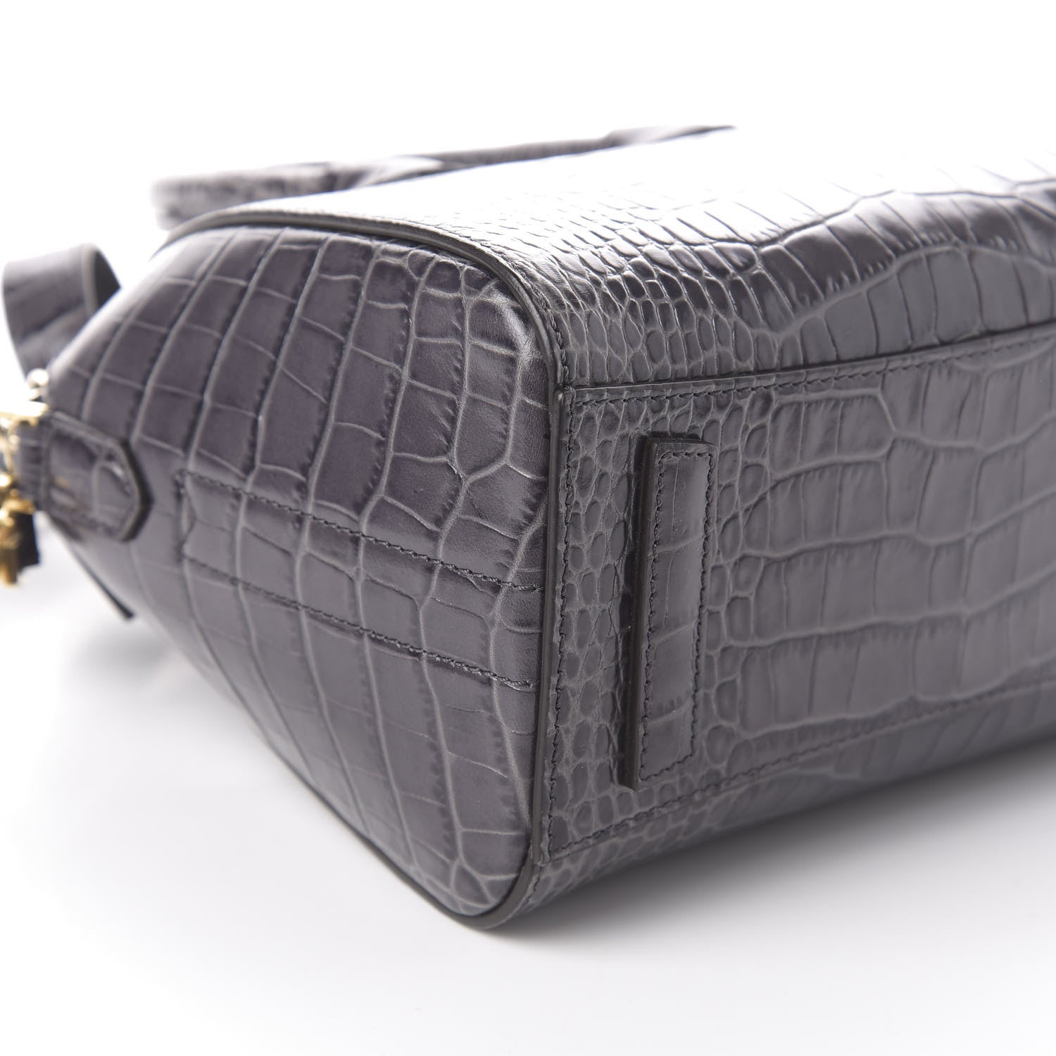 Givenchy Calfskin Crocodile Embossed Mini Antigona Storm Grey 9 of 10