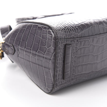 Givenchy Calfskin Crocodile Embossed Mini Antigona Storm Grey 9 of 10