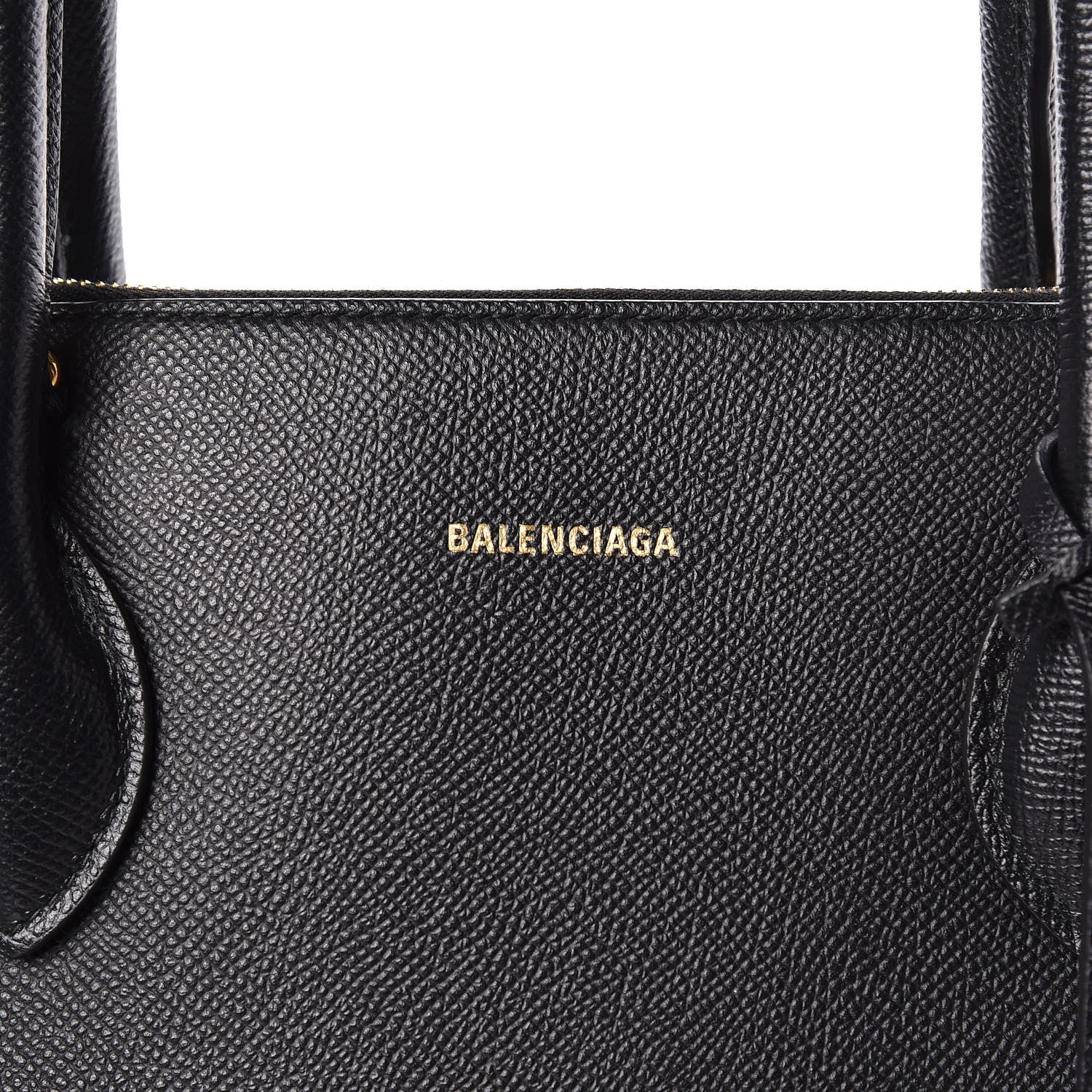 Balenciaga Signature Grained Calfskin Logo M Ville Top Handle Bag Black 9 of 12