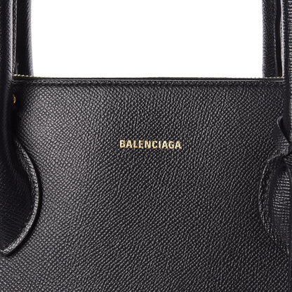Balenciaga Signature Grained Calfskin Logo M Ville Top Handle Bag Black 9 of 12