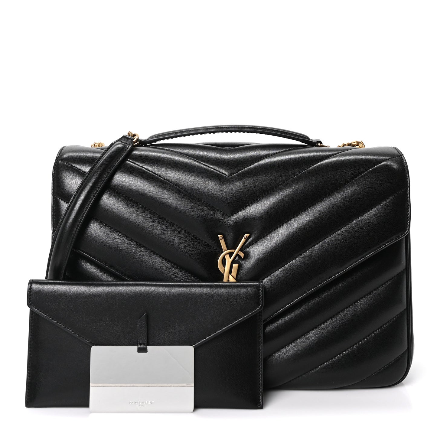 Lambskin Quilted Monogram Large Loulou Black