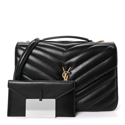Saint Laurent Lambskin Quilted Monogram Large Loulou Black 4 of 12